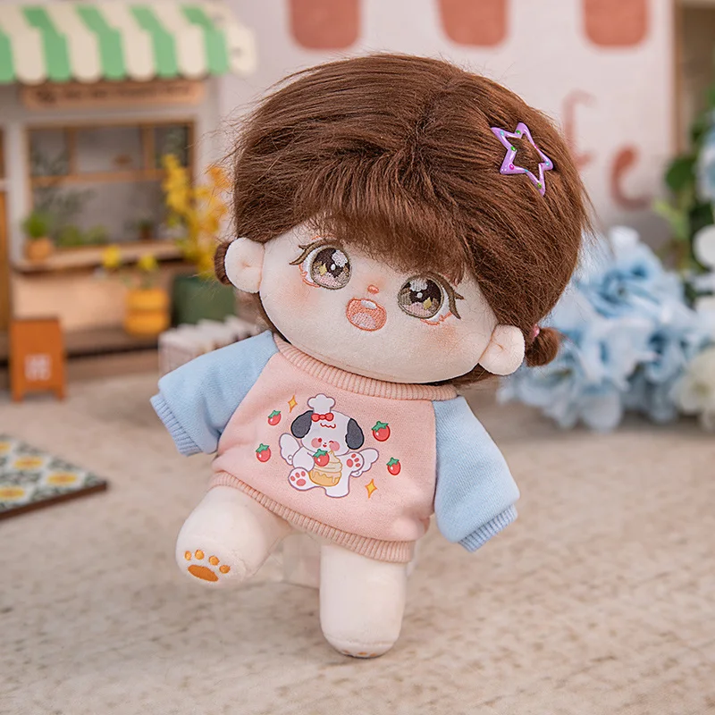 thumbnail image 1 of Muñeca de algodón de felpa Kawaii, figura de súper estrella rellena, sin atributos, cuerpo gordo, muñeca Llorona, puede cambiar la ropa, regalo, 20cm, nuevo, 1 of 5