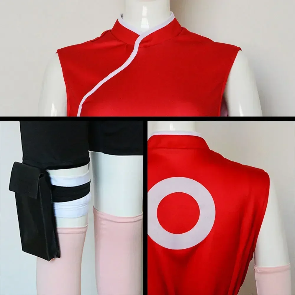 Anime Ninja Haruno Sakura Cosplay Costume Adult Women Uniform Suit Halloween Outfit Carnival Performance