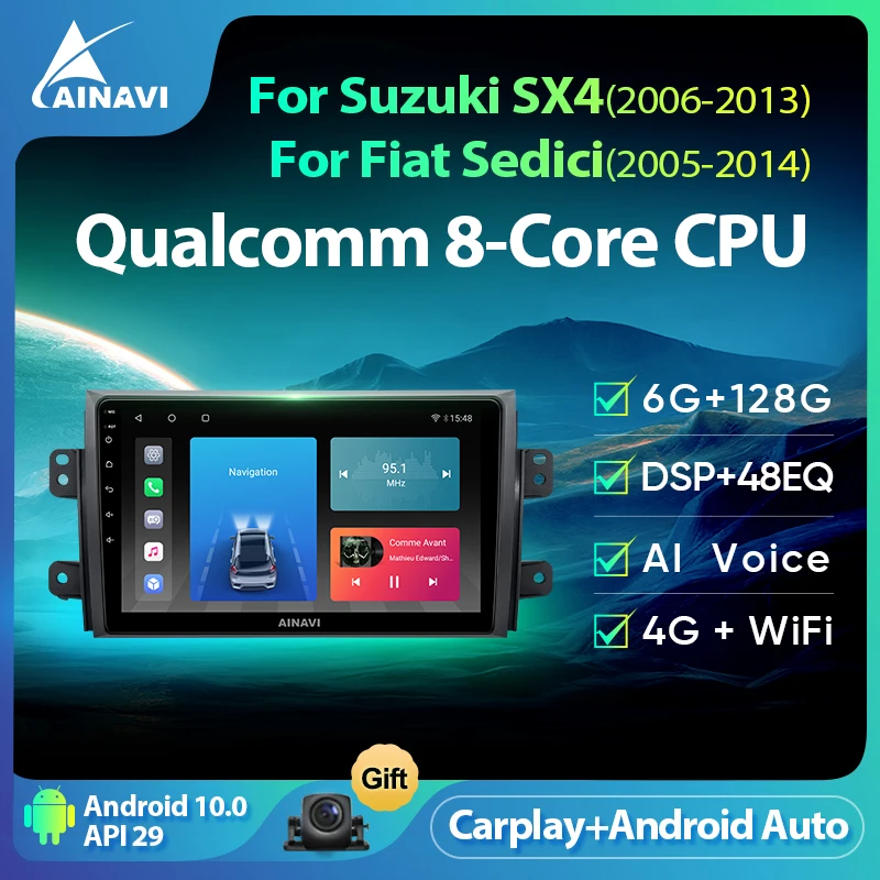 Ainavi мультимедийный плеер для Suzuki SX4 2006-2013 автомобильное радио No 2Din Android Авто Carplay GPS