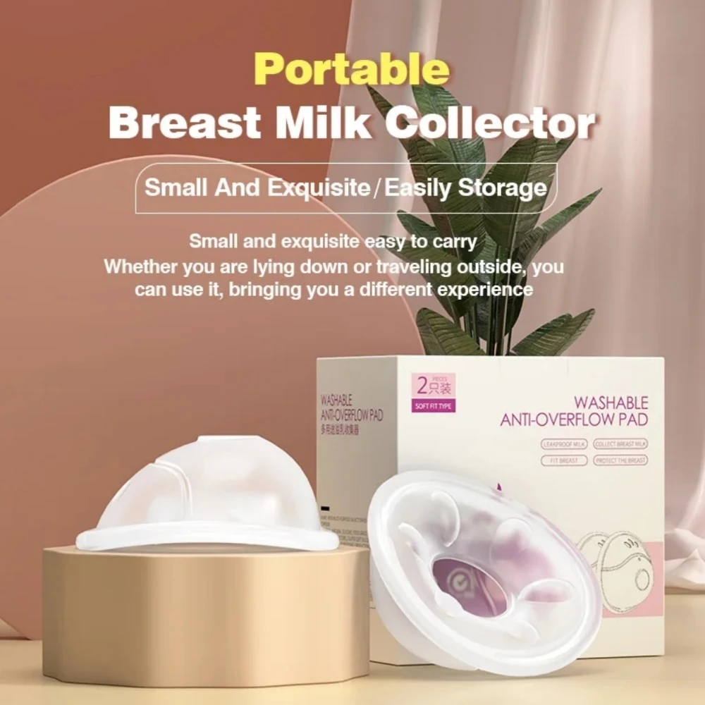 Portable Wearable Breastmilk Collectors BPA Free Shells Milk Collection Cup Reusable & Washable Nursing Pads For Breastfeeding Breast Pads Breast Milk Collector Milk Pads