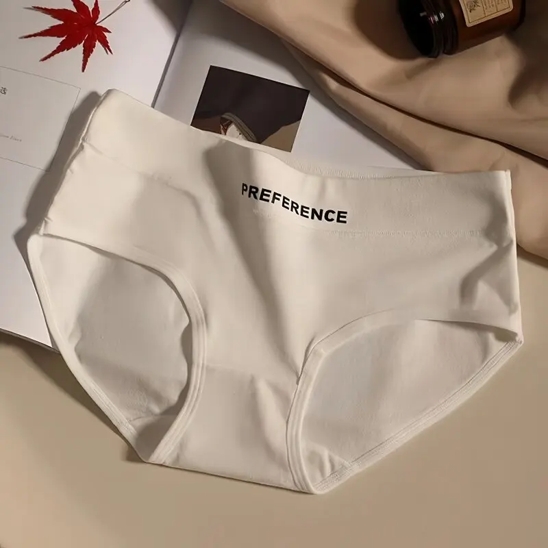 4Pcs/Set Cotton Panties Women Mid Waist Briefs Breathable Intimates Breathable Comfort Underwear M-2XL Soft Panties