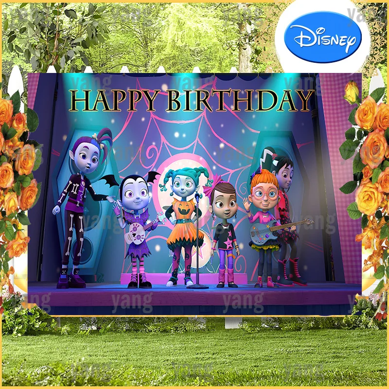 Fondali Personalizzati Per Feste Magiche Disney Junior Vampirina Stage Superstar Stage Superstar Happy Birthday Photography Sfondi