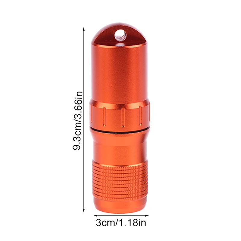 Portable Pill Case Waterproof EDC Container Capsule Airtight Aluminum Alloy Pill Bottle Keychain Travel Pill Holder Organsizer