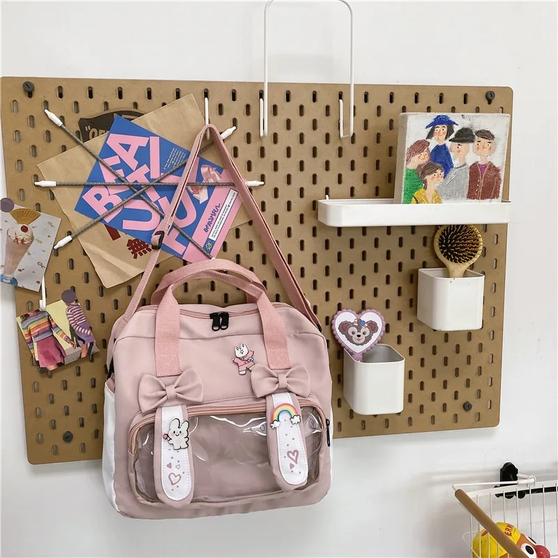 Xiuya Japanese Fashion Shoulder Bag for Women Nylon Lolita Jk Casual College Style Backpack Cute Bow Designer New Female Ita Bag