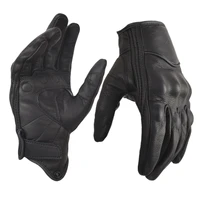 Outdoor Gloves Motorcycle Gloves Leather Motor Riding Gloves Full Finger for Men Motocross Gloves Black
