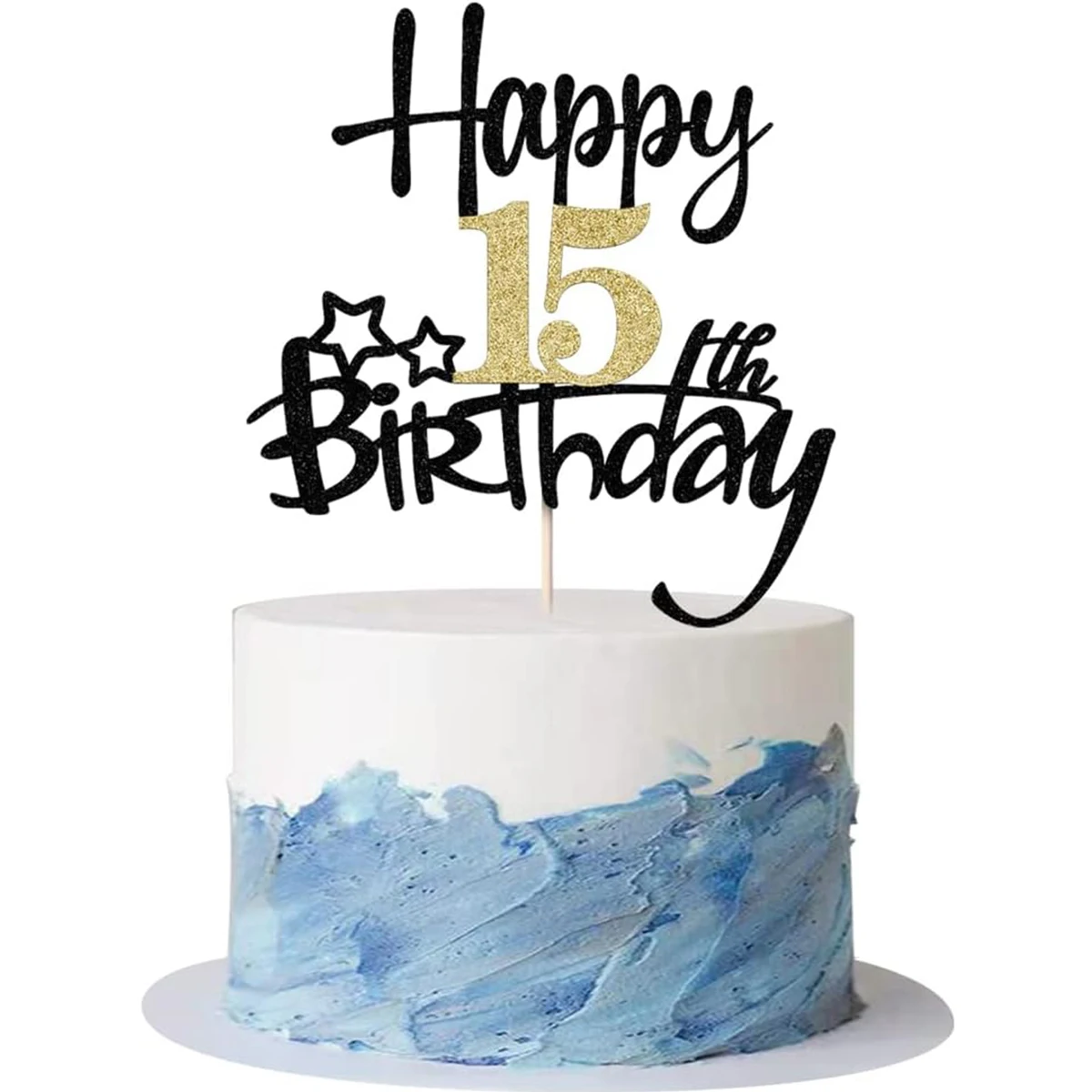 Torta Di Candela D'oro Di Compleanno Scintillante(85 - Foto 4