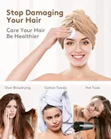 Microfiber Hair Towel Hair Towel with Button, Super Absorbent Hair Towel Wrap for Curly Hair, Fast Drying Hair Wraps 6