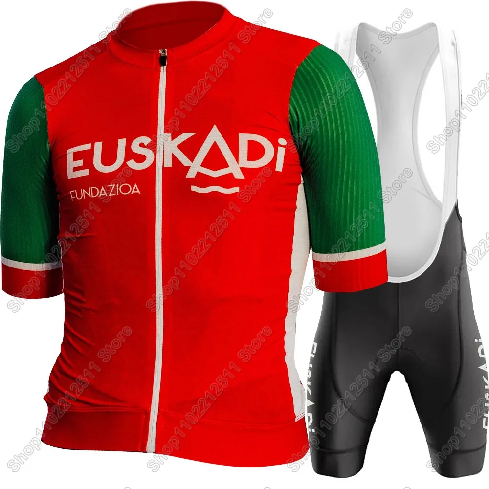 Euskadi Team Cycling Jersey Set Mens Summer Clothing Road Bike Suit Mountain Bicycle Shirt Bib Shorts MTB Ropa Maillot