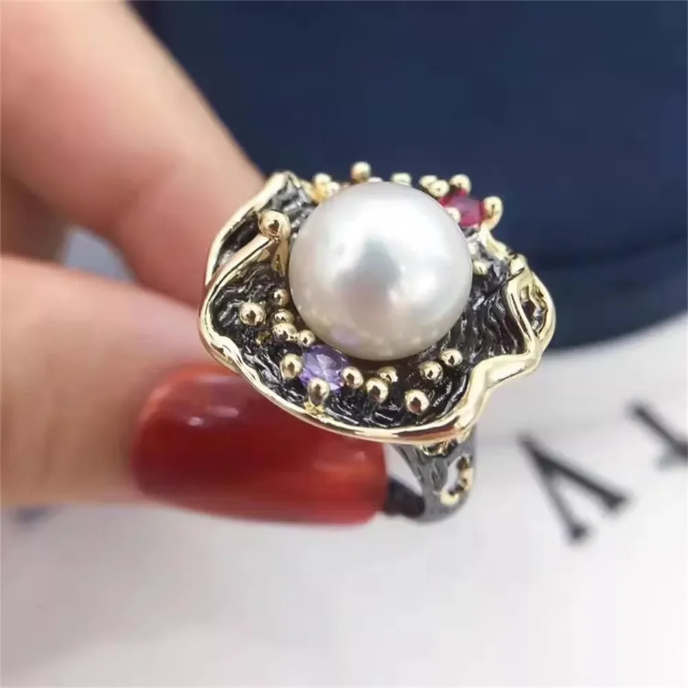 

Кольцо из серебра 925 пробы, с жемчугом, 11-12 мм