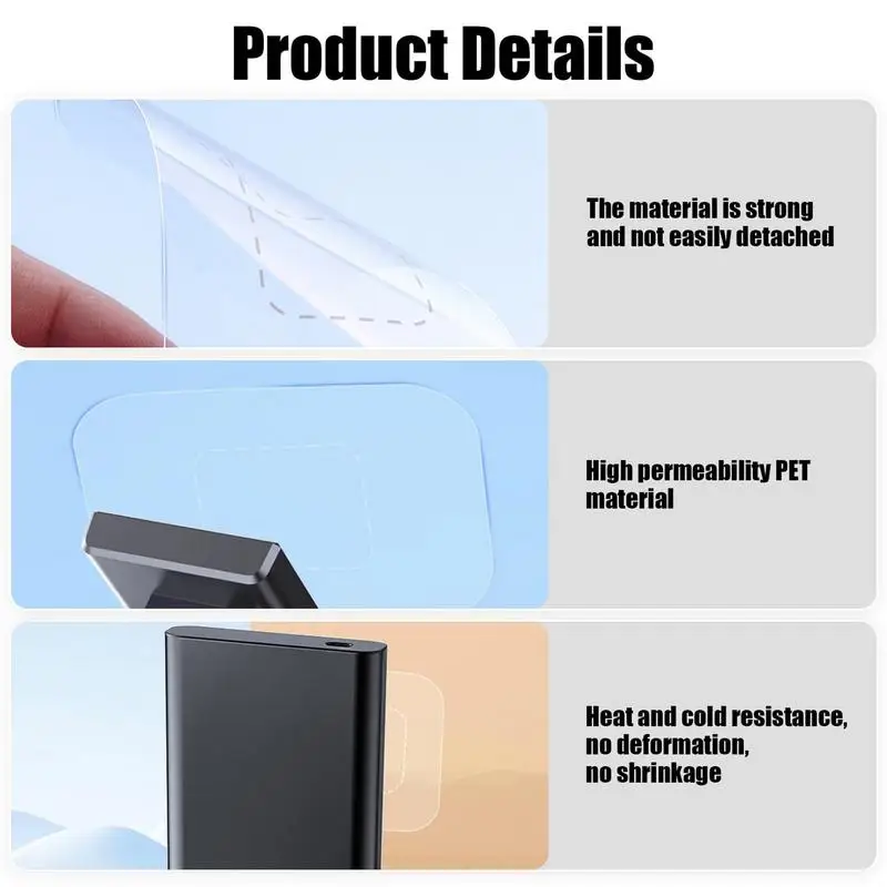 Dashcam HUD 용 6pcs 정적 스티커 자동차 앞 유리 용 다기능 유리 흡착 필름 Sun Protection Decals