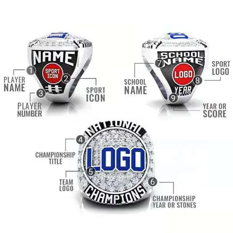 Customized sports competition championship ring, championship team prize gift, basketball, football, rugby, baseball championshi