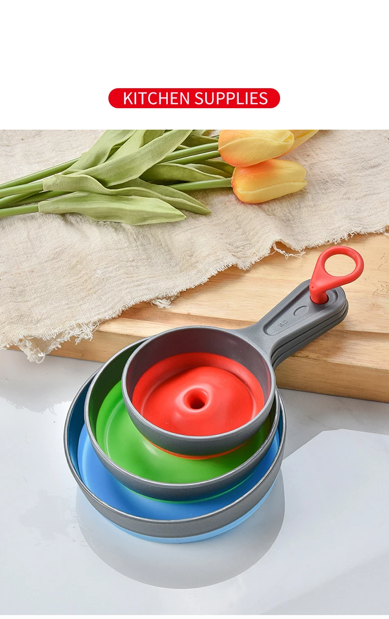 Description Picture 3 of item3Pcs/Set Kitchen Funnel Canning For Filling Bottles Jam With 3 Sizes Transfer Mason Jar Liquid Powder Home Wide Mouth