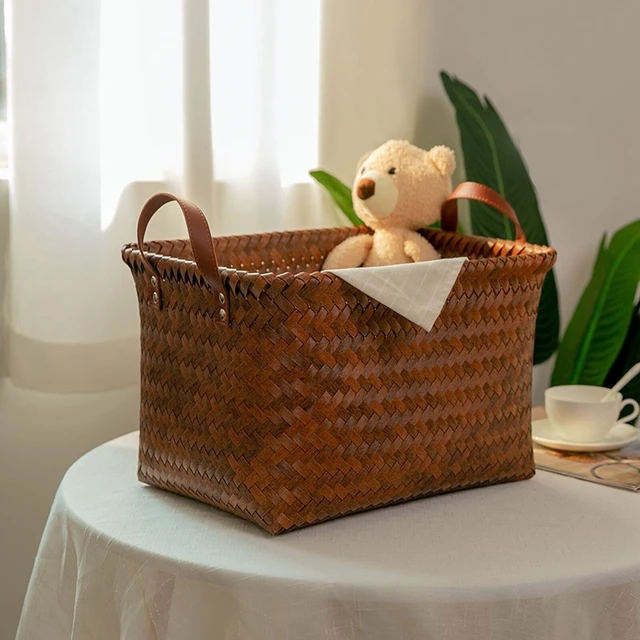 Változható Tároló Kosár Tengeri Moszat Szövő Kosarak Rattan Szőtt Ruhák Szervező Játékok Snack Sundries Asztali Tárolódoboz Mosoda - Image 4
