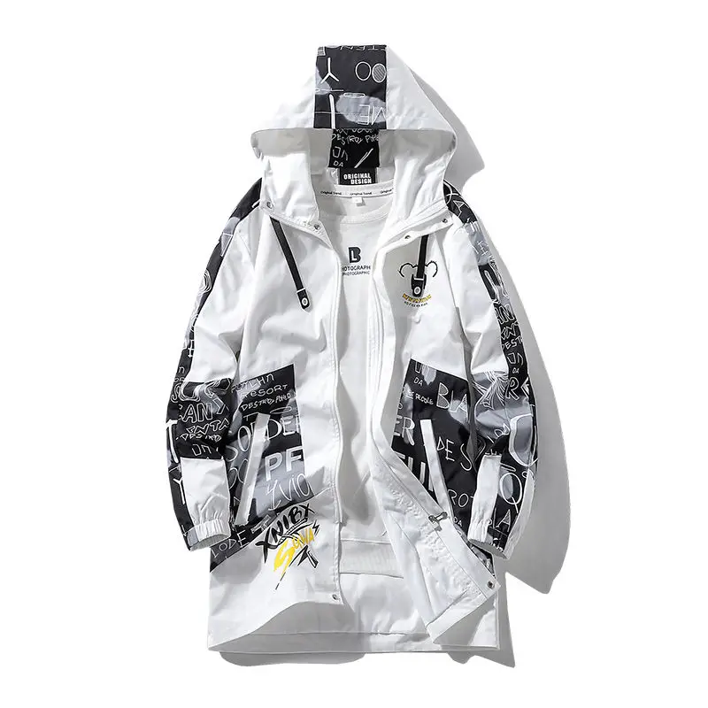 VERSMA Korean Style Black Vintage Gothic Punk Men Hooded Trench Coat Autumn Youth Long Jacket Coat Women Plus Size Mens Overcoat