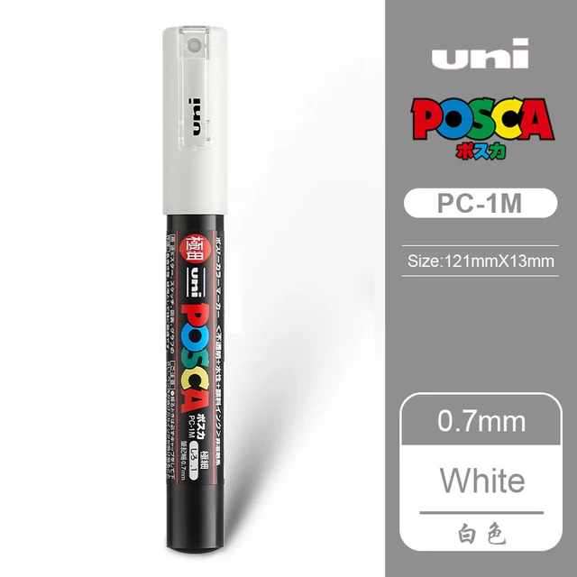 Uni Posca-rotuladores acrílicos permanentes para Graffiti, Marcadores de  PC-1/3/5M, suministros de arte para roca, Metal, cuero, Cerámica y Vidrio -  AliExpress