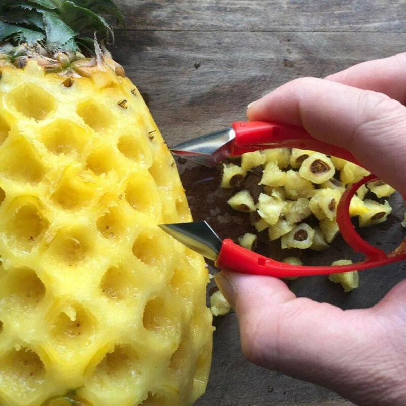 Description Picture 3 of itemMulti-Purpose Fruit Stem Huller Pineapple Tomato Peeler Strawberry Peeler Seeder Creative Kitchen Fruit Vegetable Tools