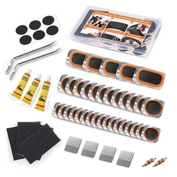 Portable Bicycle Flat Tire Repair Kit with Cold Patch Sealant and Tyre Levers (Tire Repair Kit)