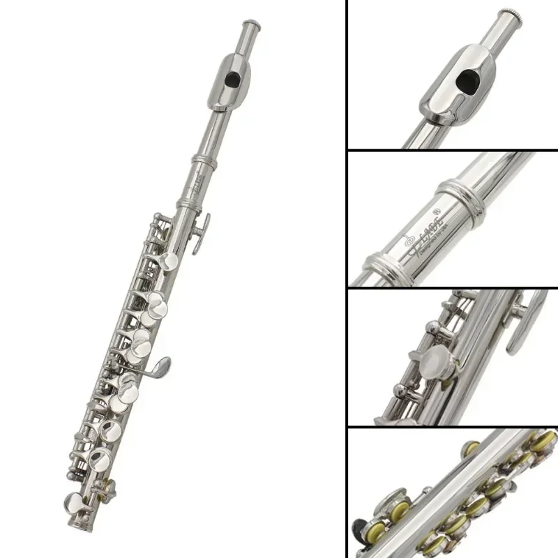 Half-size Flute Piccolo Silver Plated C Key Tone 16 Holes Piccolo W/ Stick Case Screwdriver