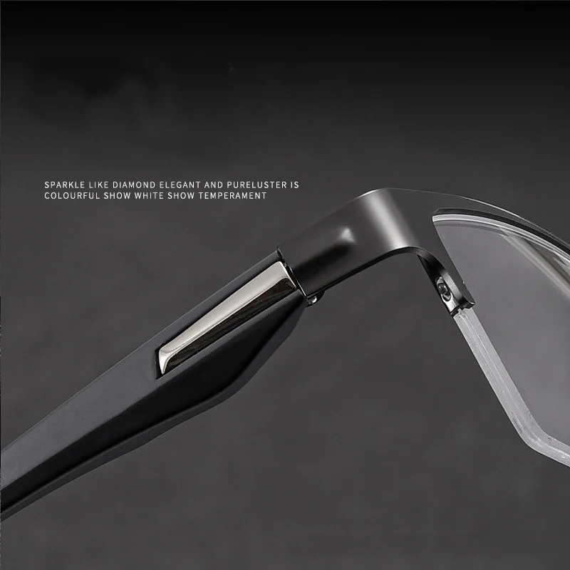 New Unisex Business Myopia Glasses for Men Metal Half Frame Minus Eyeglasses Anti Blue Light Nearsighted Eyewear Diopter To -6.0 4