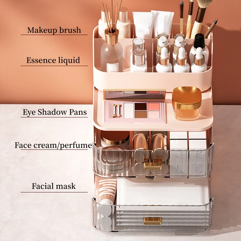 360° Rotating Makeup Organizer Cosmetic Storage Box 5 Slot Brush Holder for  Jewelry Lipstick Skincare Perfume Desktop Organizers - AliExpress