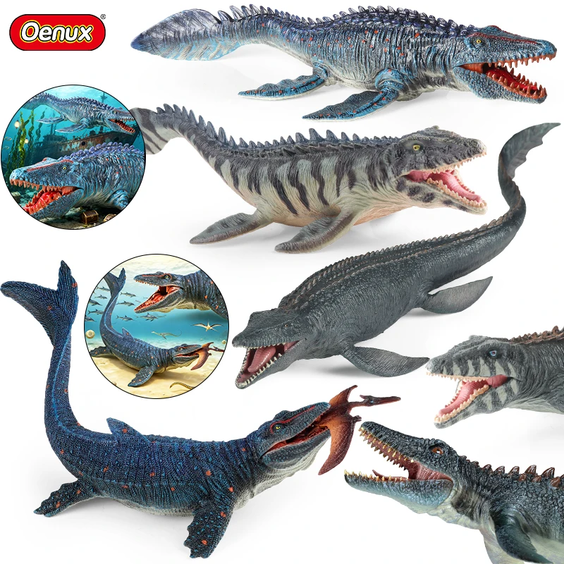 Oenux New Sealife Animals Model Prehistoric Mosasaurus