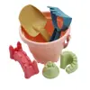 6PCS Plastic Kids Plaything Outdoor Game For Kids Beach Castle Bucket Sand Toys Set Shovel Rake Mold Digging Sand Kit 4