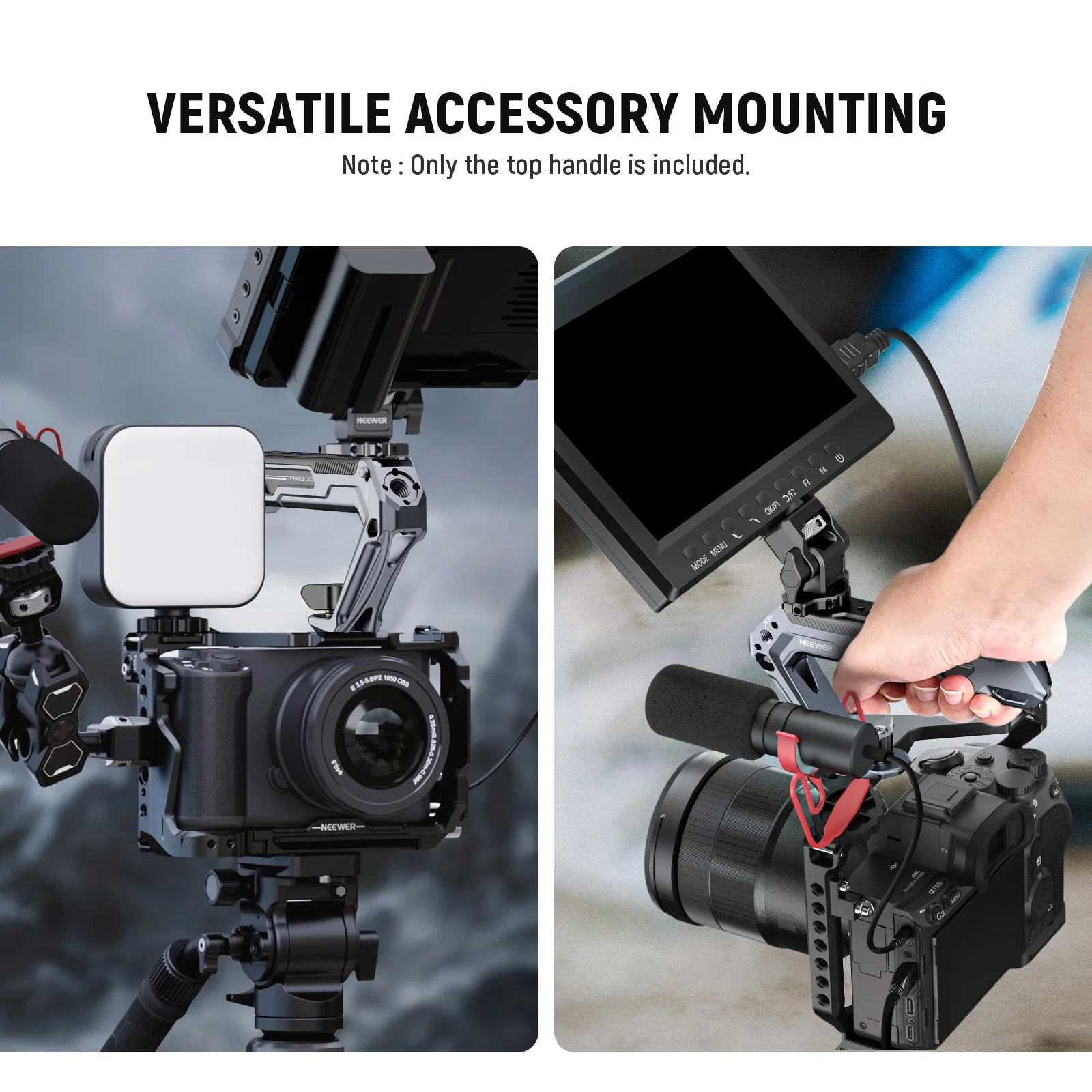 Original All Metal Camera Top Handle with 3/8 Screw Locating Pins Cold Shoes Ant