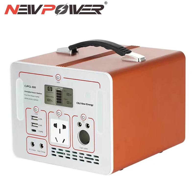 Portable energy storage power inverter 600W 12V USB 5V 220VAC 110VAC Pure sine wave inverter