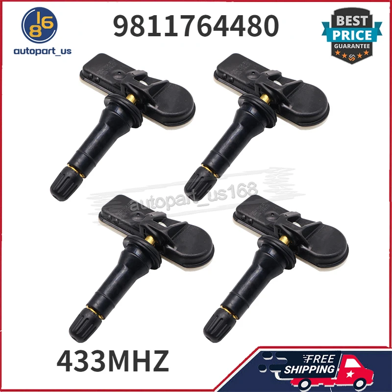 

4 шт. 9811764480 TPMS датчик давления в шинах 433 МГц для Citroen Jumpy Fiat Scudo Peugeot Expert Tepee Toyota Proace Combi