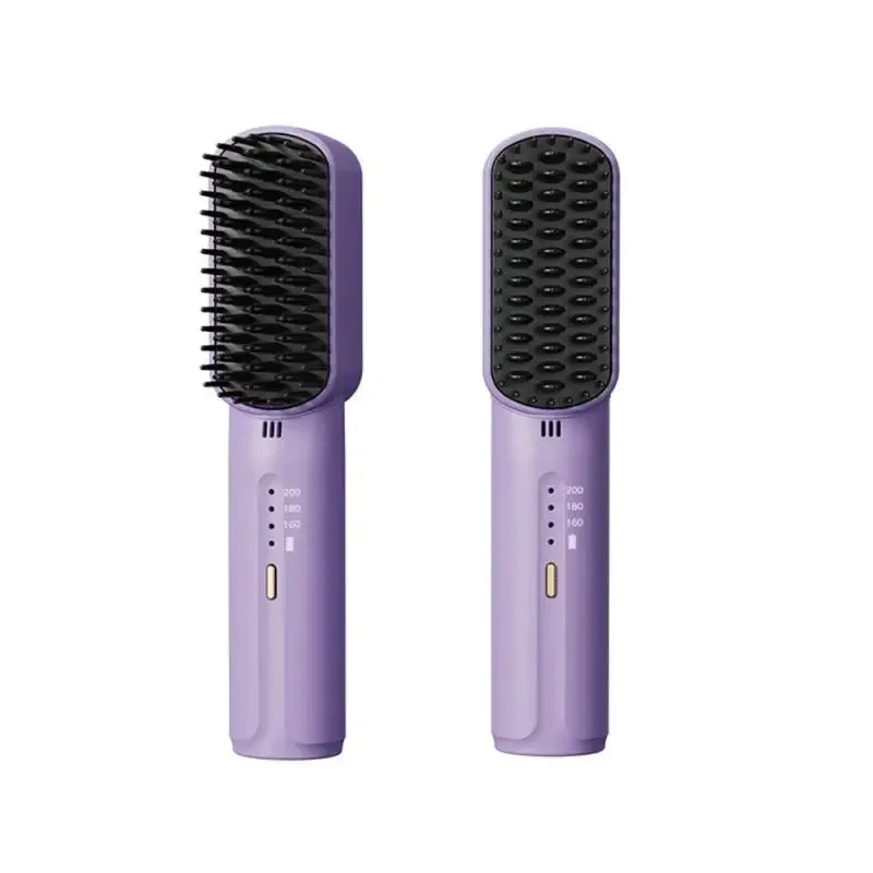 

Rechargeable 2600ma Hair Straightener Hair Straightener Brush Fashionable Negative Ion Wireless Hair Care Straightening