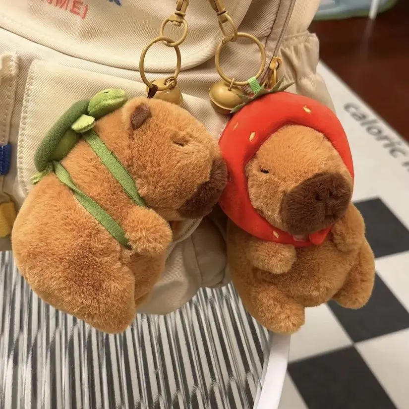 Capybara 거북이 배낭 봉제 장난감 펜던트 가방 액세서리, 키체인 펜던트 가방, 자동차 펜던트, 어린이 선물