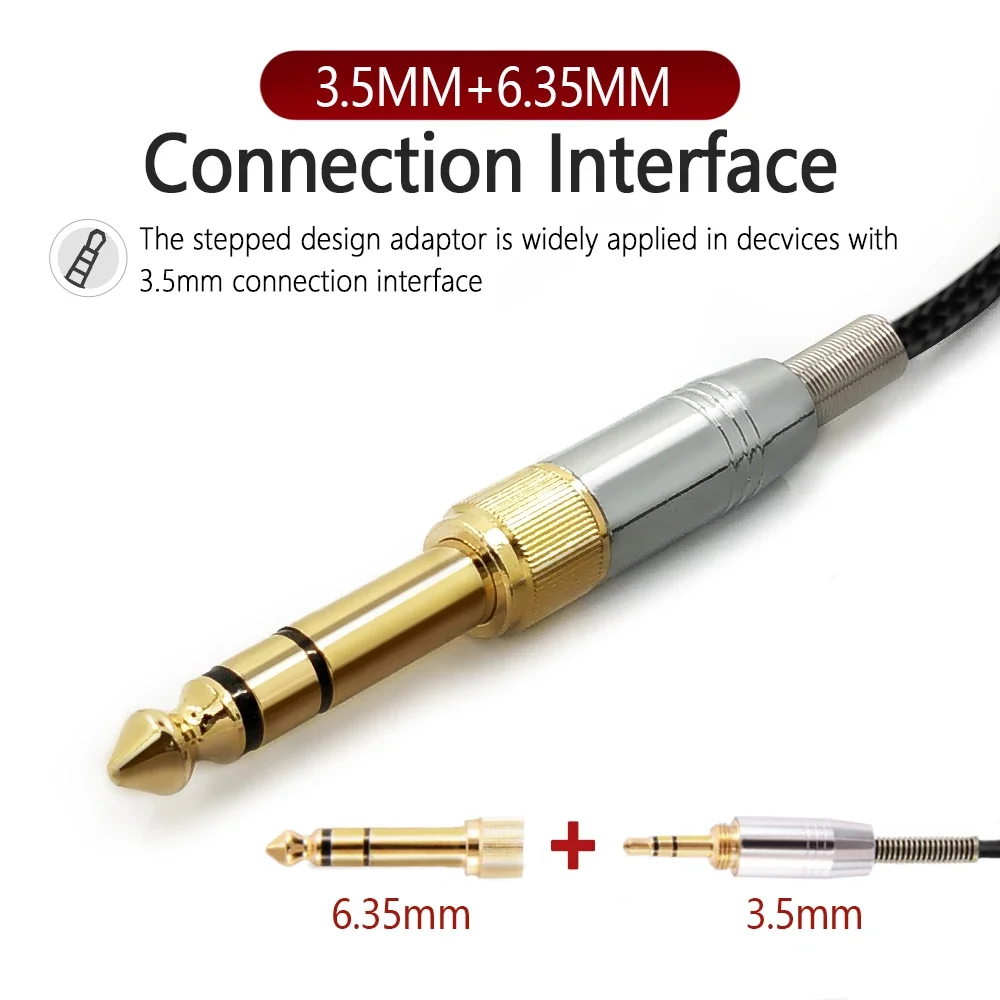 YAYINCC 3.5MM to 2.5MM+6.35MM Headset Upgrade Cable Hifi Headphone Audio Line For SENNHEISER HD6 HD7 HD8 HD515 HD558 HD549 HD5XX