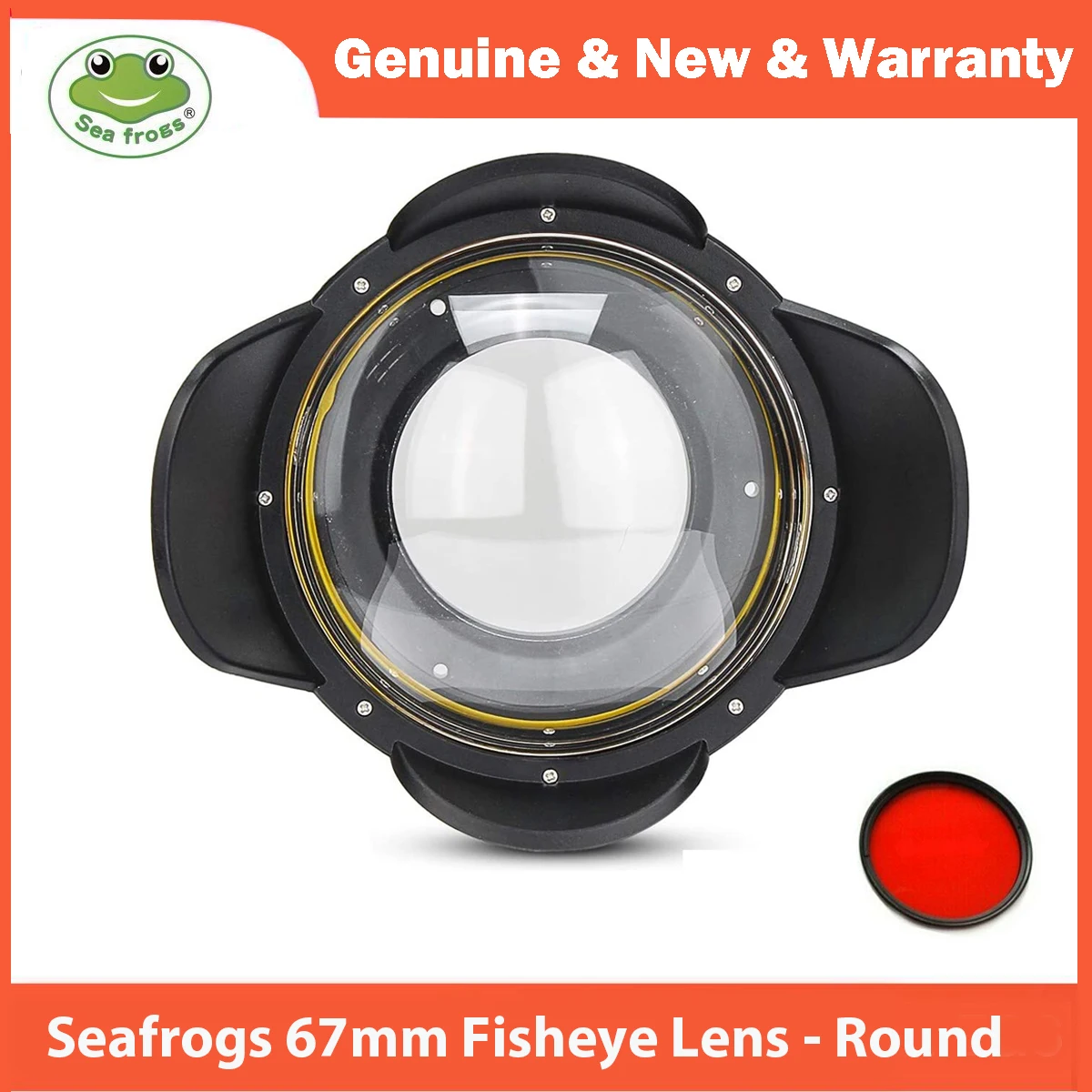 Seafrogs 어안 광각 렌즈 돔 포트 쉐이드 커버, 카메라 다이빙 하우징 (원형), 내압 최대 60m, 197ft
