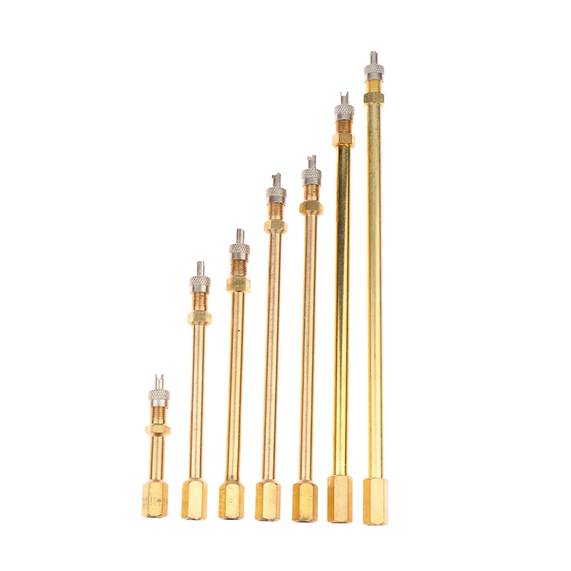1Pc Car Auto Truck Brass Wheel Tire Valve Cap Tyre Stem Extension Pole Extender Steamboat Inflation Valve Stems Auto Accessory