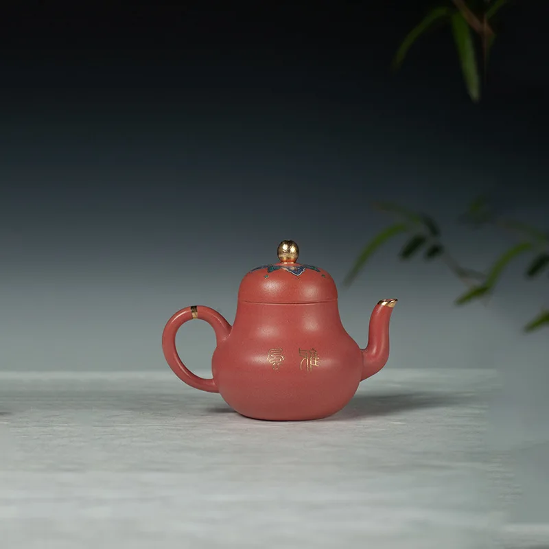 Chinese Style Raw ore powder mud Purple Clay Teapot, Creative Yixing Kung Fu Tea Set Household, Handmade, 200cc New, 1Pc