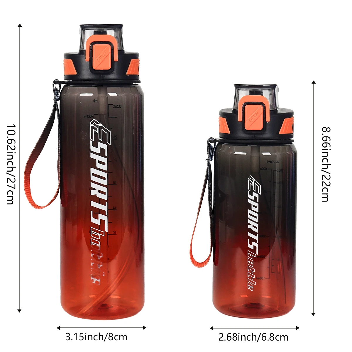 950ml/31oz 700ml/24oz Outdoor Straw Sports Water Bottle for Fitness Suitable Birthday Gifts And Fitness Enthusiasts