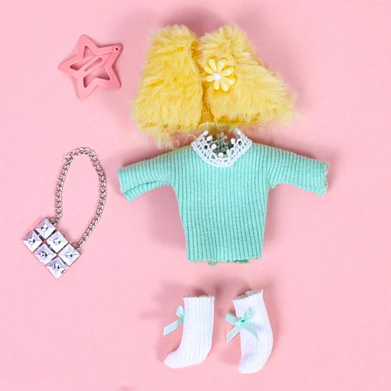16cm Bjd OB11 Doll Fashion Clothes Dress 1/8 Accessories Suit Dress up For Girls Toy Gift 4