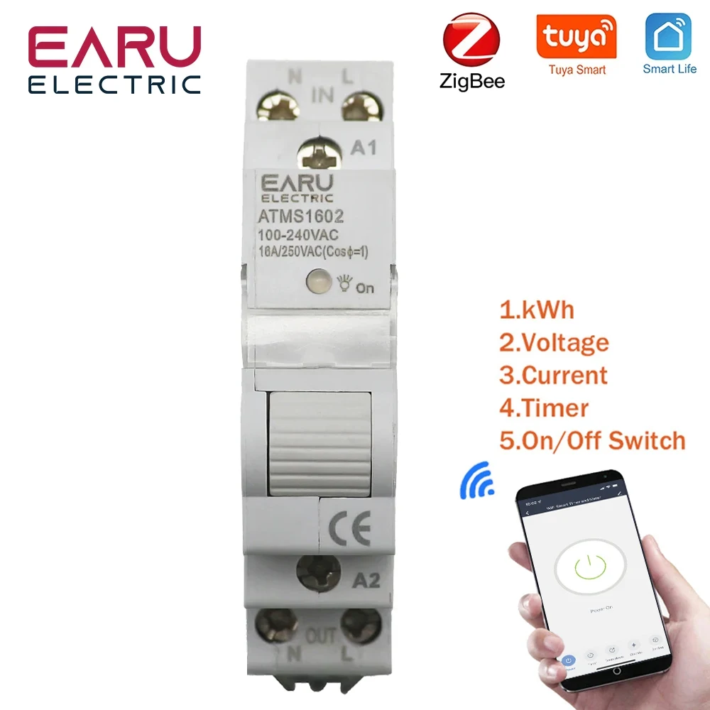 18mm Single Phase Digital Timer Switch Remote WiFi Smart Light Control  Switch Programmer with Energy Monitoring AC 110V 220V 16A - AliExpress