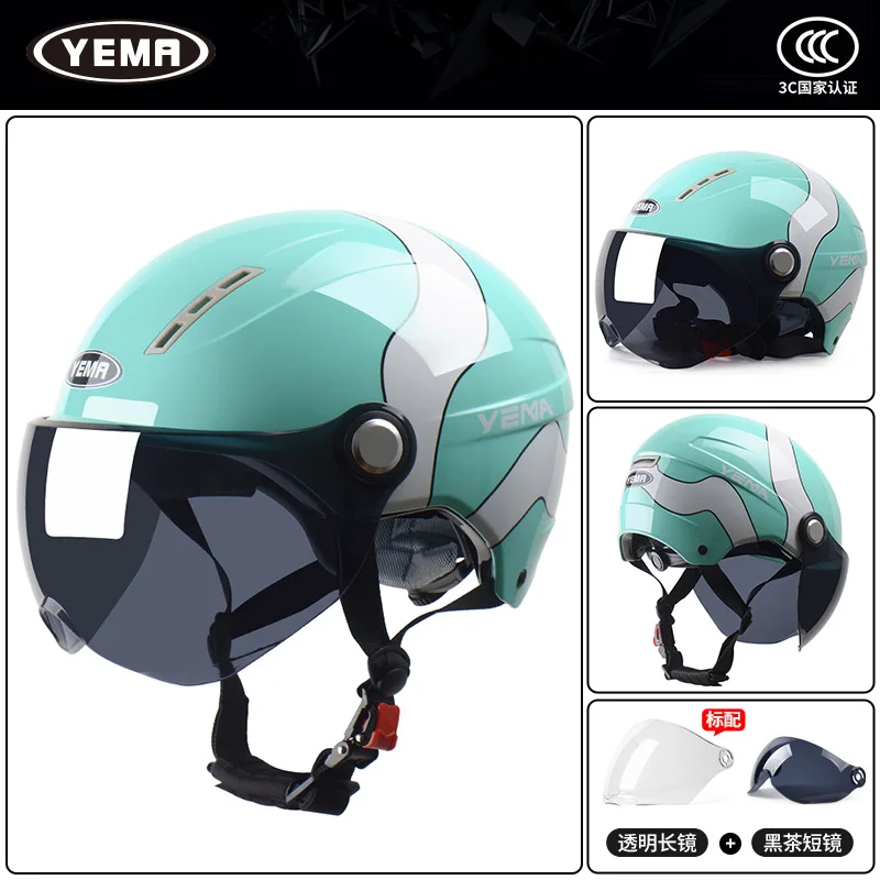 Casque de Moto électrique pour hommes et femmes, haute résistance, coque  ABS, Scooter, Vespa, demi-casque de vélo, été