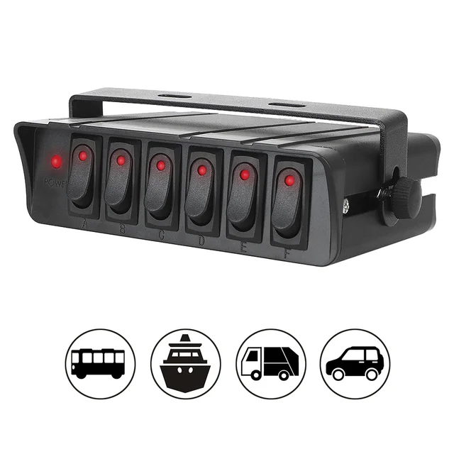 Prise Panneau Double USB 62W Avec Interrupteur - 2x USB-A + 2x USB-C, 12V/24V - Pour Voiture, Camping-car, Bateau