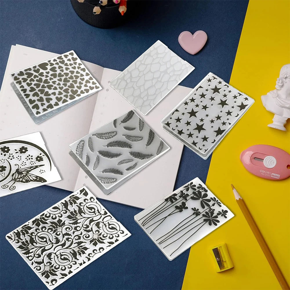 5.7 X 4.13 Inch Flower Butterfly Plastic Embossing Folder DIY Stencil Mould Tools Template for Making Cards Album Wedding Decor