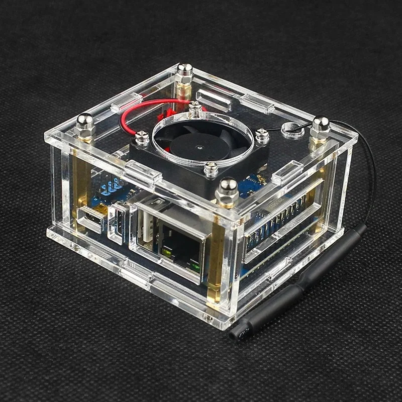 Orange Pi Zero 3 Acrylic Case Transparent Shell With Cooling Fan Clear Enclosure for Orange Pi Zero 3