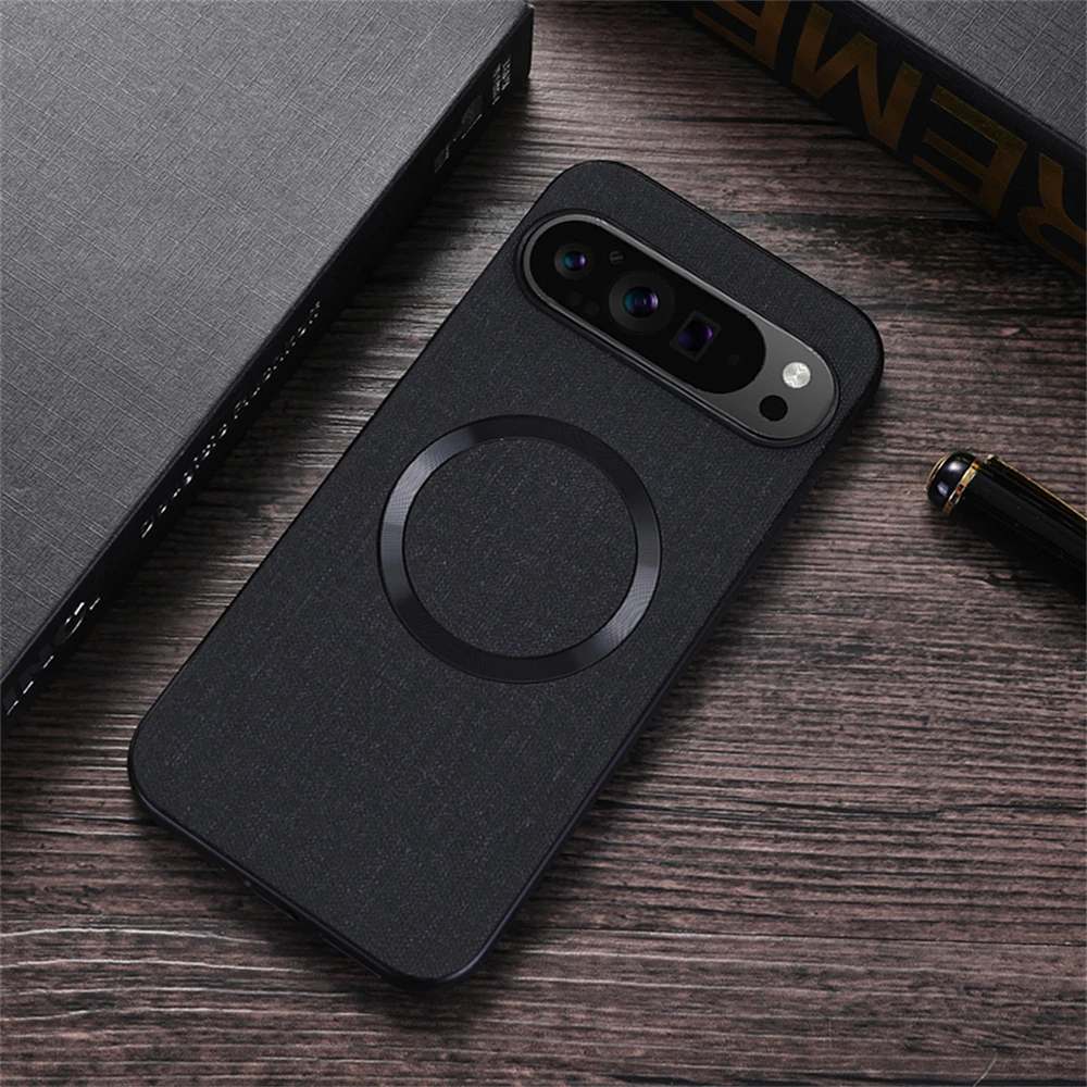 Luxury Magnetic Wireless Charging Leather Case - Shockproof Back Cover