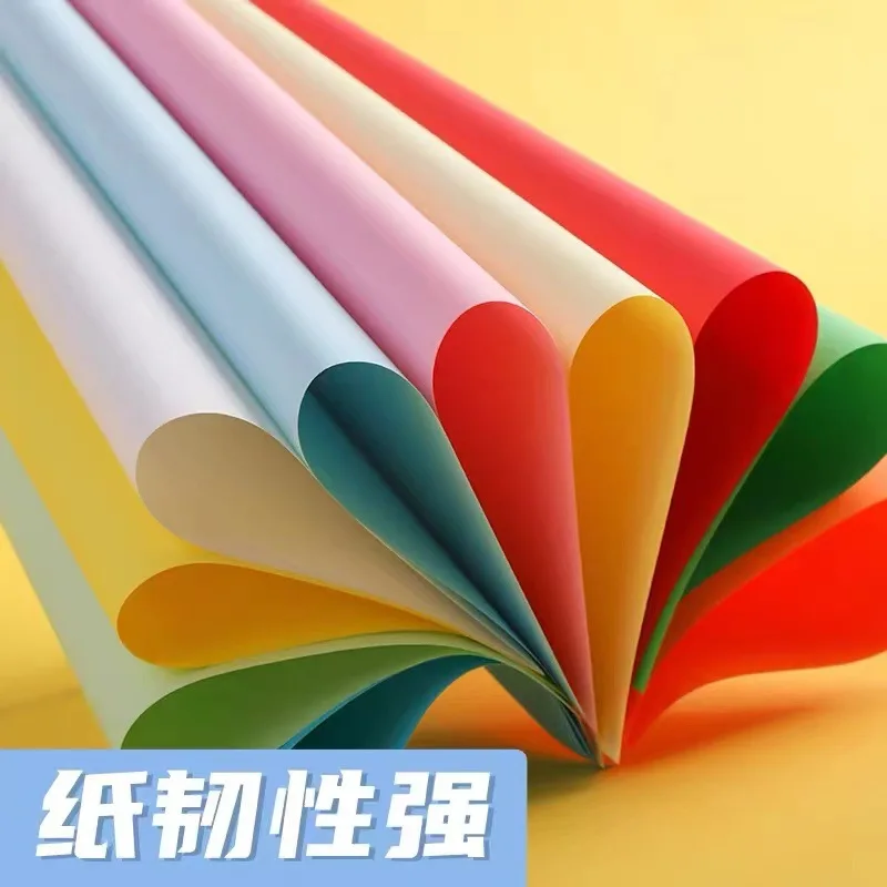 100 Pcs A4 Color Hard Cardboard Cutout Art Drawing Children's Kindergarten Diy Greeting Card Photo Album Card Origami Materials