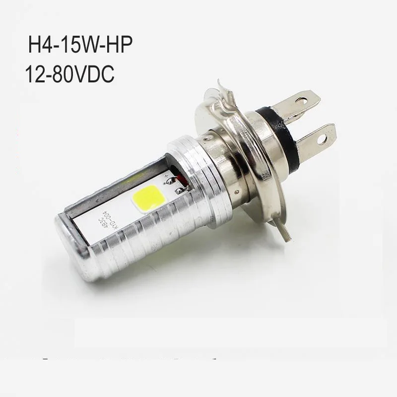 

High quality Electrocar H4 LED Lamp,Motobike,Motorcycle 12V 24V 36V 48V 60V 72V 80V 15W H4 LED bulb light free shipping 2pcs/lot