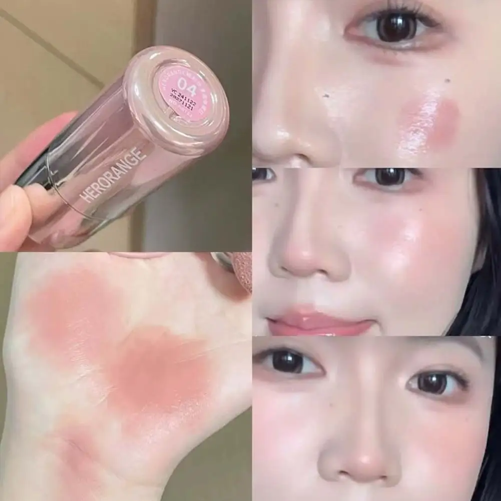 Liquid Blush Stick with Sponge Tip for Lips And Cheeks Waterproof And Long-Lasting Color Correction Korean Makeup blush stick,liquid blush