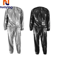 Ensemble de 1 tenue de sauna durable anti-déchirure pour l'entraînement, la remise en forme, la perte de poids, amincissante, couleur unie, vêtements de sport pour la salle de sport 4