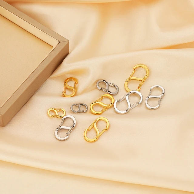 5Pcs Stainless Steel Chic Letter S Buckle 18k Gold Spring Lobster Clasps Necklace Hooks Bracelets Connectors DIY Jewelry Making 4