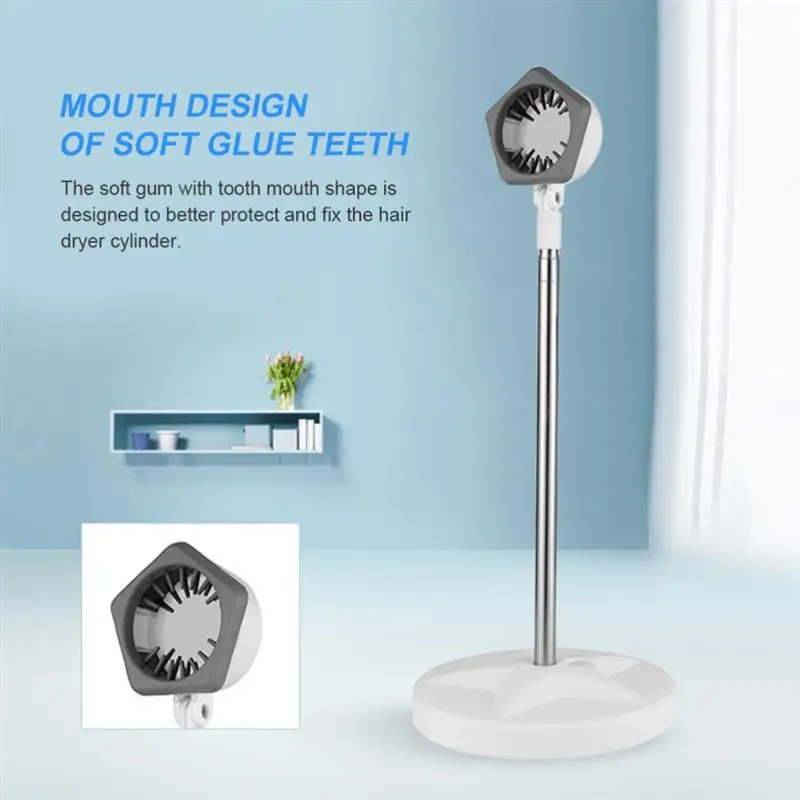 Telescopic Hair Dryer Holder Stainless Steel Blow Dryer Stand Hands Free Hanger Bathroom Shelf Hairdryer Rack Floor Stand Pet
