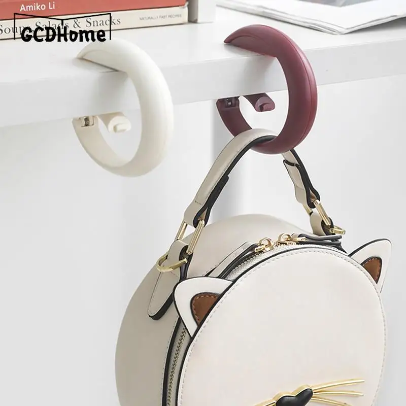 1PC Portable Travel Plastic Bag Cute Hook Table Hanger Holder